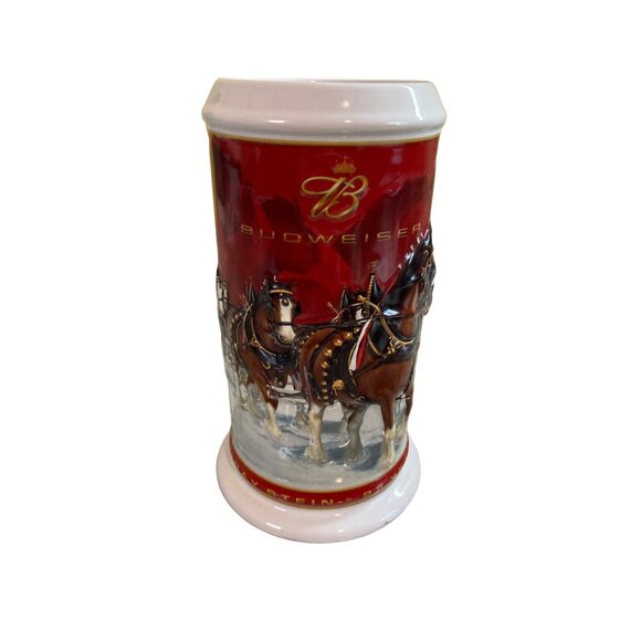 2004 Budweiser Holiday Stein 25th Anniversary Clydesdales w/ Box & COA CS608 - Picture 2 of 6